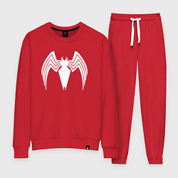Костюм хлопковый женский Venom spider logo, цвет: красный