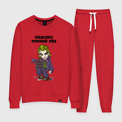 Костюм хлопковый женский Тонкий лёд, цвет: красный