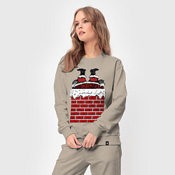 Костюм хлопковый женский Рождество отменяется, цвет: миндальный — фото 2