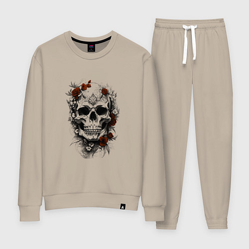 Женский костюм Магический череп с розами / Миндальный – фото 1