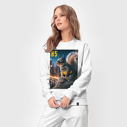 Костюм хлопковый женский Bat squirrel - ai art fantasy, цвет: белый — фото 2