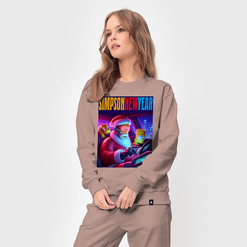 Женский костюм Homer Simpson in the car with his son / Пыльно-розовый – фото 3