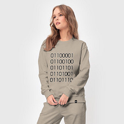 Костюм хлопковый женский Admin бинарный код, цвет: миндальный — фото 2