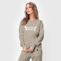 Костюм хлопковый женский Paramore - logo, цвет: миндальный — фото 2