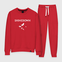 Костюм хлопковый женский Shinedown - logo, цвет: красный