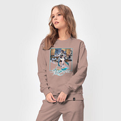 Костюм хлопковый женский Жуань Мэй, цвет: пыльно-розовый — фото 2