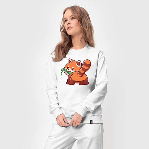 Женский костюм Игривая красная панда / Белый – фото 3