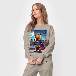 Костюм хлопковый женский Batcapy - ai art fantasy, цвет: миндальный — фото 2