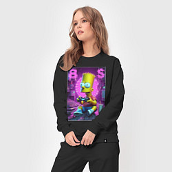 Костюм хлопковый женский Bart Simpson - cool gamer, цвет: черный — фото 2