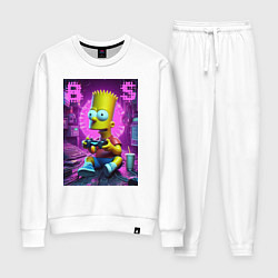 Костюм хлопковый женский Bart Simpson - cool gamer, цвет: белый