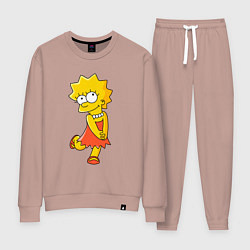 Костюм хлопковый женский Lisa Simpson, цвет: пыльно-розовый