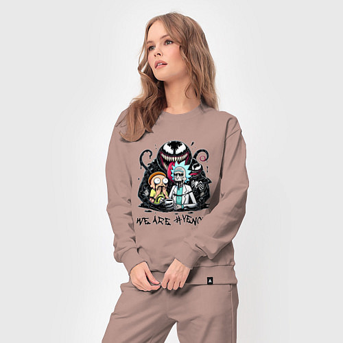 Женский костюм Morty and Rick - we are Venom meme / Пыльно-розовый – фото 3