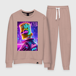 Костюм хлопковый женский Cyber Bart - neon glow, цвет: пыльно-розовый