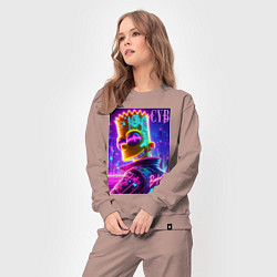 Костюм хлопковый женский Cyber Bart - neon glow, цвет: пыльно-розовый — фото 2