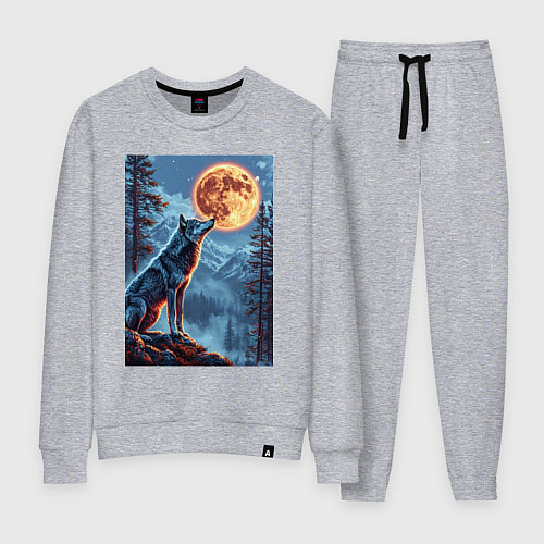 Женский костюм Волк и луна / Меланж – фото 1