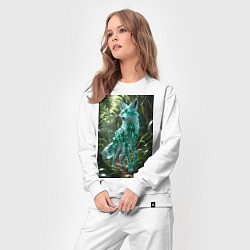 Костюм хлопковый женский Кристальный волк в джунглях, цвет: белый — фото 2