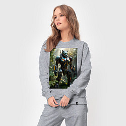 Костюм хлопковый женский Кибер-пантера вышла на охоту, цвет: меланж — фото 2