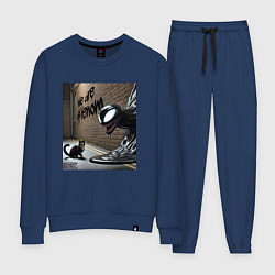 Костюм хлопковый женский Cat and Symbiote - we are Venom meme, цвет: тёмно-синий