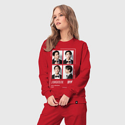 Костюм хлопковый женский Jungkook bts 4cut, цвет: красный — фото 2