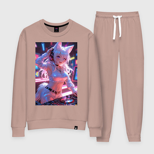 Женский костюм Лиса диджей в клубе / Пыльно-розовый – фото 1