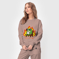 Костюм хлопковый женский Frog - this is fine, цвет: пыльно-розовый — фото 2