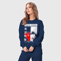 Костюм хлопковый женский Токийский Гуль 1000-7, цвет: тёмно-синий — фото 2