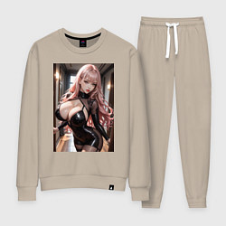 Костюм хлопковый женский Девушка в коридоре, цвет: миндальный