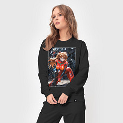 Костюм хлопковый женский Аска Лэнгли Евангелион, цвет: черный — фото 2