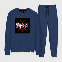 Костюм хлопковый женский Слипкнот лого, цвет: тёмно-синий