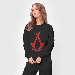 Костюм хлопковый женский Assassins creed - shadows logotype, цвет: черный — фото 2