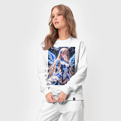 Женский костюм Девушка с кибернетическими крыльями / Белый – фото 3