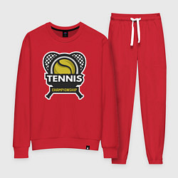 Костюм хлопковый женский Tennis championship, цвет: красный