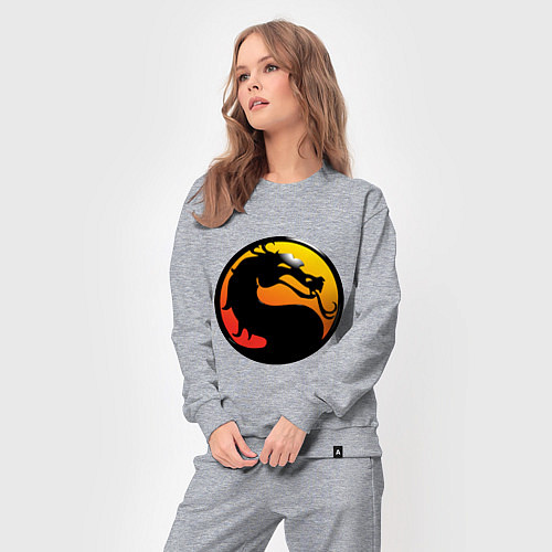 Женский костюм Mortal kombat logo / Меланж – фото 3