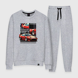 Костюм хлопковый женский Спортивная машина по кусочкам и целиком, цвет: меланж