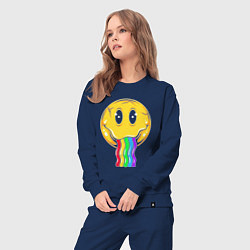 Костюм хлопковый женский Rainbow smile, цвет: тёмно-синий — фото 2