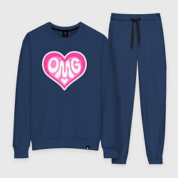 Костюм хлопковый женский Oh my god love, цвет: тёмно-синий