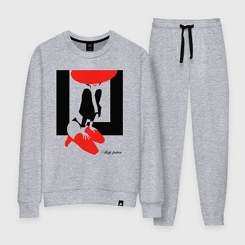 Женский костюм Девушка в красной шляпе / Меланж – фото 1