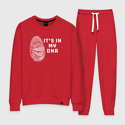 Костюм хлопковый женский Баскетбол в моей днк, цвет: красный