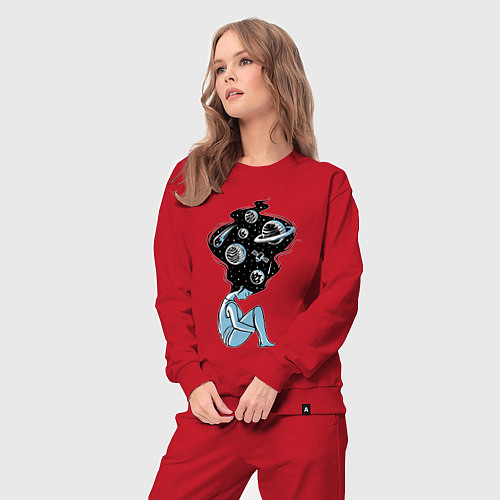 Женский костюм Космическая девушка / Красный – фото 3