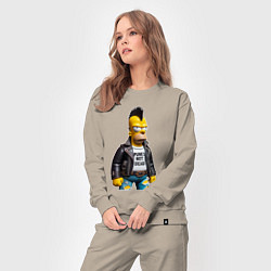 Костюм хлопковый женский The harsh Homer Simpson - punks not dead, цвет: миндальный — фото 2