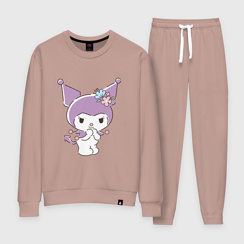 Женский костюм Куроми с цветочками / Пыльно-розовый – фото 1