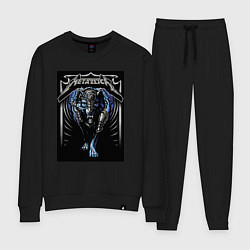Костюм хлопковый женский Metallica thrash metal style - wolf, цвет: черный