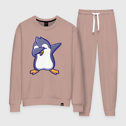 Костюм хлопковый женский Dab penguin, цвет: пыльно-розовый