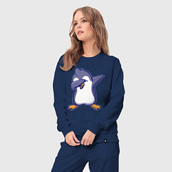 Костюм хлопковый женский Dab penguin, цвет: тёмно-синий — фото 2