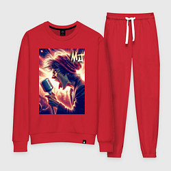 Костюм хлопковый женский Mick Jagger is vocalist of the Rolling Stones, цвет: красный