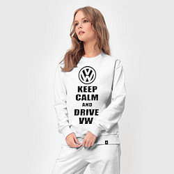 Костюм хлопковый женский Keep Calm & Drive VW, цвет: белый — фото 2