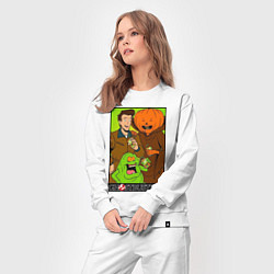 Костюм хлопковый женский Ghostbuster - Peter Slimer Pumpkinhead, цвет: белый — фото 2