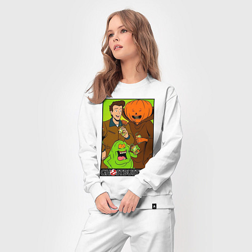 Женский костюм Ghostbuster - Peter Slimer Pumpkinhead / Белый – фото 3