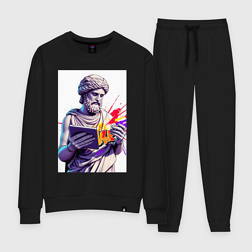 Женский костюм Античная статуя и граффити / Черный – фото 1