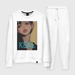 Костюм хлопковый женский Mood girl kekl, цвет: белый